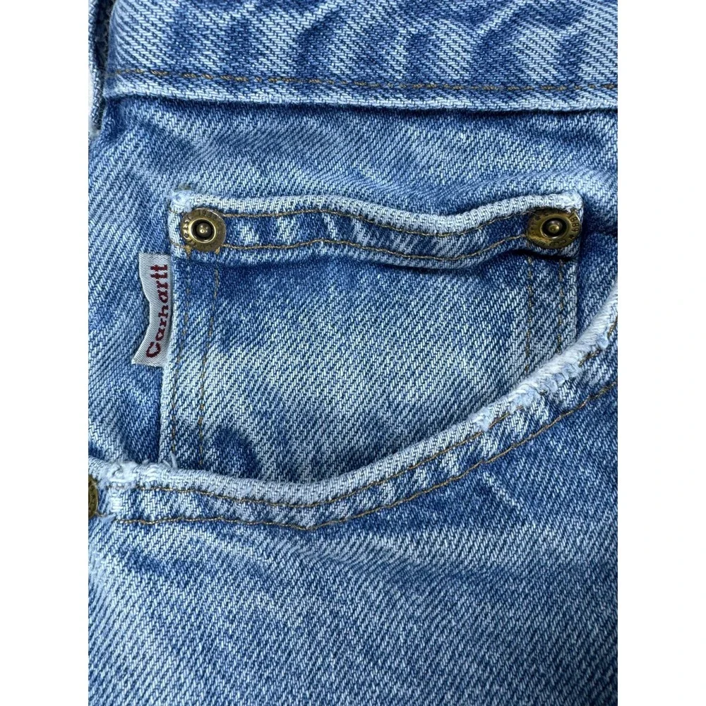 Carhartt B17 DST Relaxed Fit Jeans Mens 50x30 Blue Denim Work Pants Medium Wash - Picture 3 of 13